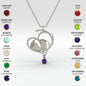 Baby Feet Heart Birthstone Necklace Pendant-